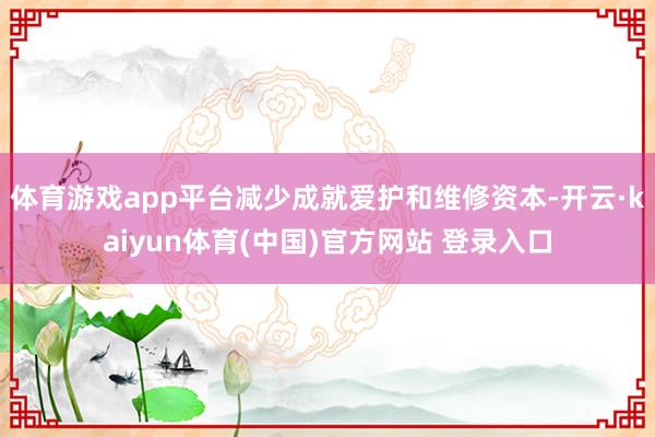 体育游戏app平台减少成就爱护和维修资本-开云·kaiyun体育(中国)官方网站 登录入口