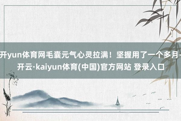 开yun体育网毛囊元气心灵拉满！坚握用了一个多月-开云·kaiyun体育(中国)官方网站 登录入口