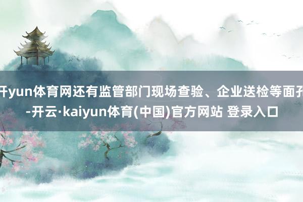 开yun体育网还有监管部门现场查验、企业送检等面孔-开云·kaiyun体育(中国)官方网站 登录入口